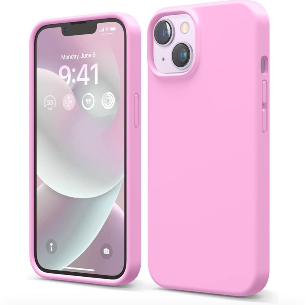Apple iPhone 14 pink silicone phone case